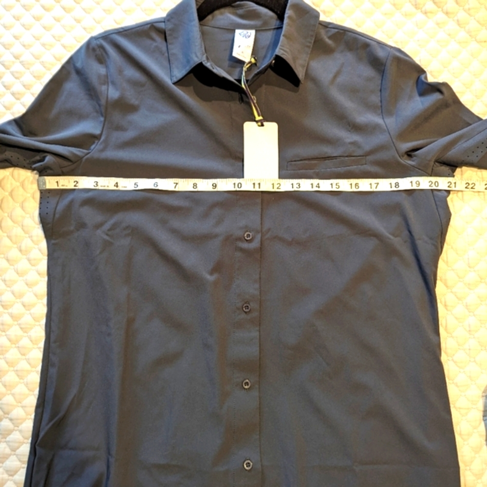 Te Verde Travel ‎ Commute Button Down Shirt Blouse Small Gray - Picture 7 of 10